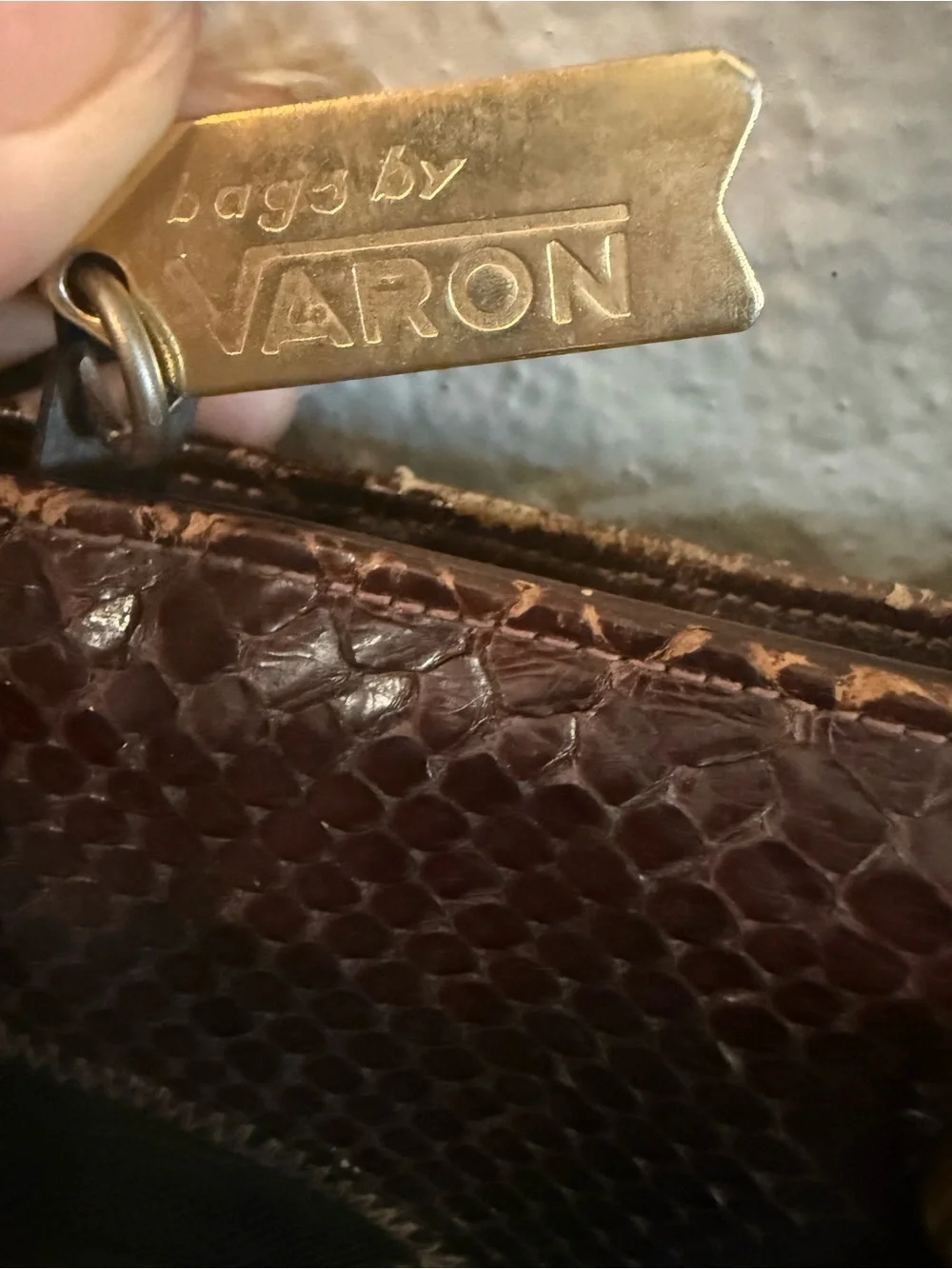Vintage Bags by Varon Patchwork Snakeskin Handbag